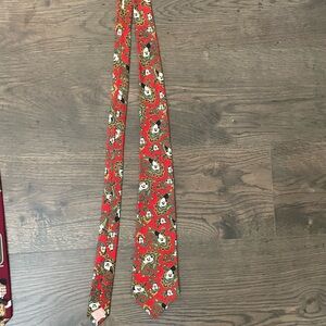 Red Paisley Mickey Mouse Tie